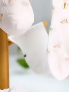 Set 5 đôi tất lưới điều hòa cổ thấp TRAZ chất liệu cotton mềm mại thoáng khí cho bé từ 0-3 tuổi