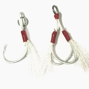 Stainless Steel Fishing Hooks Anti-Bite Sea Fishing Single Double Hooks Mackerel Mahi-Mahi Self-Binding Line Iron Plate