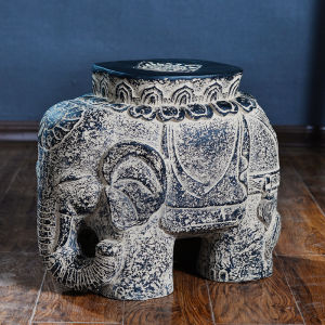 Chinese Creative Living Room Fortune Elephant Stool Shoe Changing Stool Footstool Home Ornament Housewarming Gift Floor Ornaments