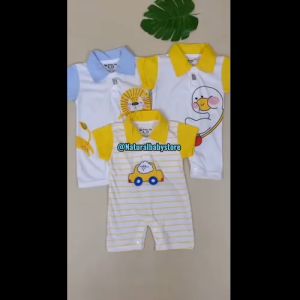 Baju Bayi Romper Kombinasi Kerah & Lengan | Romper Bayi Motif Laki-laki & Perempuan Cotton