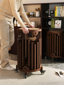 Rustic Solid Wood Stool Stackable Home Use Durable Living Room Vintage Style Storage round Stool Restaurant Backup Stool