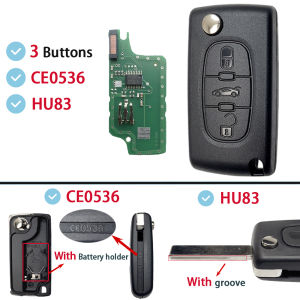 SUPERKEY Flip Remote Car Key For Citroen C2 C3 C4 C5 C6 Xsara Berlingo For Peugeot 207 307 308 407 607 807 0523 0536 ASK FSK