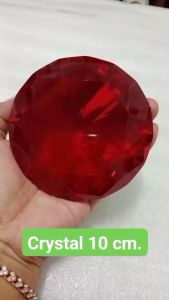 คริสตัล 10 cm.หรือ 100 mm ไม่ลอก แช่น้ำ ตากแดดได้ #แก้วเจียรไน กลมก้นแหลม เจียเหลี่ยมรูปเพชร เหมาะสำหรับตกแต่งภายในบ้าน เสริมดวง เสริมฮวงจุ้ย