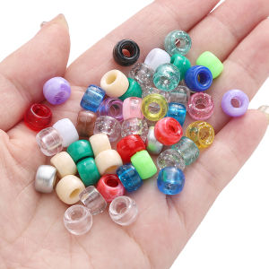 100pcs 6x9mm hạt lỗ lớn xô hạt Acrylic hạt cườm rời hỗn hợp gói cho làm đồ trang sức vòng đeo tay vòng cổ tự làm