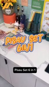 YATT Pisau Dapur Set 6in1 Bahan Stainless Steel / Pisau Buah Alat Dapur Multifungsi PREMIUM