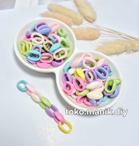20gram manik rantai warna pastel rantai plastik bahan kerajinan