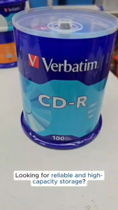 Verbatim CD-R 700MB 52X Speed 80Min 100pcs P/N: 94554 Made in Taiwan