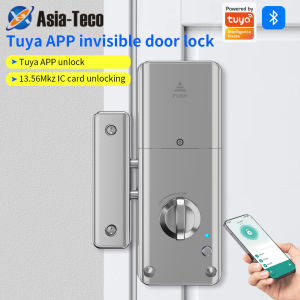 Handle Hidden Battery Anti Theft Smart Electronic Keyless Lock Security Entry Support Tuya AppAlexa Google Home Smart Door Lock