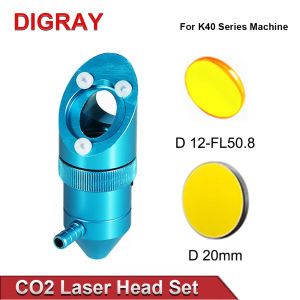 DIGRAY CO2 Laser Head for K40 Series Laser Engraving Cutting Machine Lens Dia：12/16/18mm FL38.1/25.4/ 50.8mm Mirror 20mm