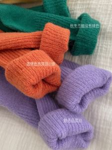 Thickened Cashmere Socks Pure Color Soft Warm Home Floor Socks Winter Autumn Season Korean Style Ins Trendy over the Moon Socks