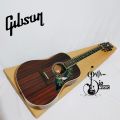 gitar Gibson jumbo tanam besi akustik elektrik premium top Full meranti. 