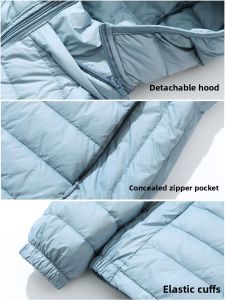 Lightweight Thin Hooded Down Jacket Slim Fit