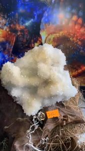 Hốc hoa đá Thạch Anh Quartz tự nhiên nhủ vàng lấp lánh tán sắc năng lượng vũ trụ thiền định 712