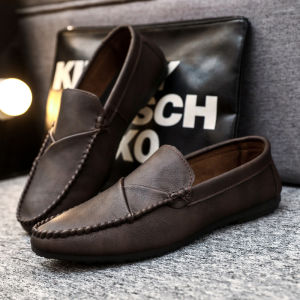 CHMOZYF Spring Autumn Mens Casual Leather Loafers Men Loafer Shoes