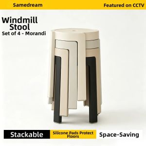 SAMEDREAM | Stackable Sturdy Plastic Bench Durable Guest Ready