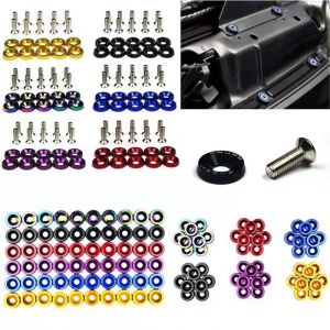 10pcs/Pack M6 JDM Style Fender Washers Aluminum Alloy Washers Steel Bolts Integra Gasket