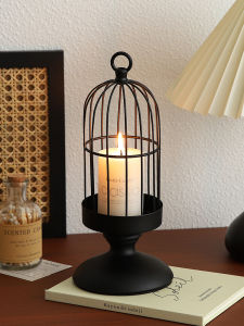 Đèn Nến Hình Ống Chim Bằng Sắt Cổ Điển Kiểu Mỹ Đèn Nến Hương Liệu Trang Trí Bàn Ăn Tạo Không Khí Nhỏ Sang Trọng Đế Đèn Nến Hình Ống Chim