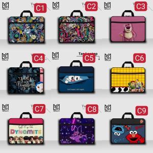 Tas Jinjing Laptop Pria Wanita Tebal UK 12 13 14 15 Inch / Softcase laptop Motif Printing karakter unik Aesthetic viral bt21 nasa doraemon/ Pelindung leptop Tebal Notebook Macbook Asus HP Lenovo Acer Samsung Termurah Kualitas Premium