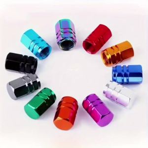 PINMOAP 4/12PCS Hexagonal Aluminum Alloy Tire Valve Cap Truck Motorcycle Car Bicycle Parts Dust-Proof Leak Proof Dust-Proof