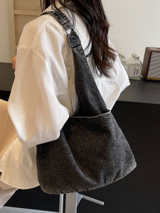 Casual Large Capacity Denim Shoulder Bag Womens Commuter Tote Bag Handbag Student Daily Match Single Shoulder Handbag