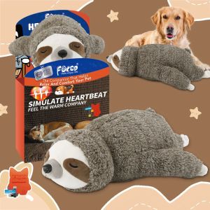 Dog Christmas Gift Forest Sloth Puppy Heartbeat Toy for Stress Relief and Soothing Sleep Aid Crate Training Puppy Toys