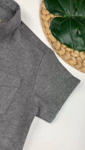 Bronkis Junior Kemeja Anak Laki Laki Lengan Pendek Bahan Chambray Warna Dark Grey untuk usia 0-6 tahun