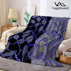 BILIBILI | Purple Leaf Silhouette Flannel Blanket Warm Soft Halloween Christmas Decorative Couch Warm Cozy All-Season Gift