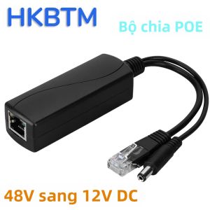 HKBTM 48V Đến 12V POE Connector Adapter Cable Splitter Injector Bộ Nguồn Cho Huawei Hikvision - 2022 Bộ Truyền Dẫn & Cáp Mới