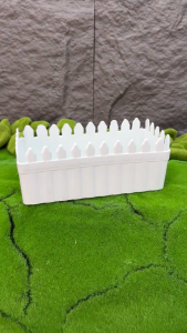Bộ 2 chậu hàng rào trắng 30x14x12cm nhựa cứng xinh xắn