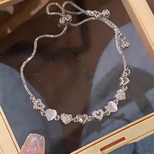 Love opal light luxury bracelet womens simple niche design exquisite jewelry high-end pull-out versatile bracelet