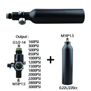 HPA 3000PSI 200BAR สกูบ้า0.22L แอร์แทงค์เอาท์พุท160PSI ไปที่ CO2เรกูเลเตอร์วัดแรงดัน3000PSI อุปกรณ์ตู้ปลา