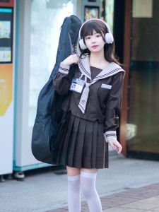 Quần Áo Học Sinh JK Màu Trà Cổ Điển Hai Mảnh Quần Áo Thủy Thủ Màu Trà Cổ Điển Hai Mảnh Bộ Sưu Tập Mùa Hè 2021