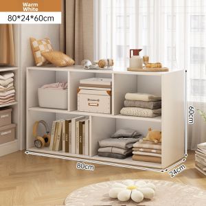 ZHUOHE | Bookshelf Storage Cabinet With Drawers Grid Design Modern