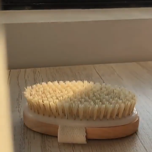 Jiauting 1pcs Exfoliating Wooden Body Massage Shower Brush Natural Bristle Bath Brush Soft SPA Woman Man Skin Care Wet Dry Body Brush