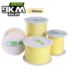 9KM Braided Kevlar Cord Yellow Fishing Line Braided Line High Tensile Strength Flame Retardant Kite String 50-200ft 40-1000lb