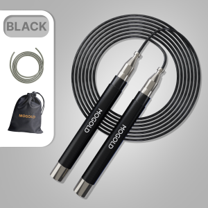 MOGOLD Metal Handle Wire Jump Rope – Ultra-Fast Acceleration Stable & Non-Swaying One-Click Adjustment
