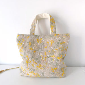 Linyizhi Embroidered Canvas Handbag Soft Handle Sweet Lady Style Casual Small Square Womens Handbag Versatile Washable