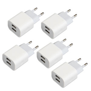 European Travel Plug Adapter Charger for iPhone Samsung Android PhoneInternational Power Adaptor with 2 Charger Port USB
