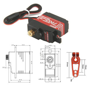 NEEBRC 7KG Digital Servo Half-aluminum Frame Metal Gear Motor for 1/14 RC Racing Car Boat Helicopter Robot Model WLtoys 144010