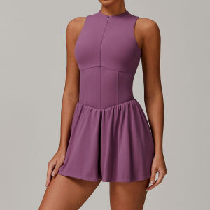 QYUED | Two-in-One Stand Collar Sporty Dress