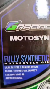 G Racing Motosyn Fully Synthetic Motorcycle Oil 1L and 800mL 10w-40 API SN