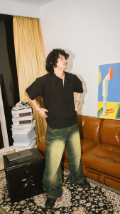 DENIMITUP Linen Crinkle - Black Shirt - Kemeja