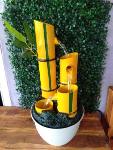 air mancur minimalis model bambu kuning