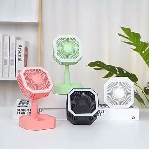 0 นิ้ว พัดลมมินิ พัดลม 4ใบ มีไฟ LED พับเก็บได้ ปรับระดับ พกพาสะดวก แบตในตัวชาร์จสะดวกไร้สาย HNT mode