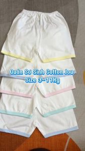 (3-11Kg) - SET 5 Quần Ngắn Sơ Sinh Cotton Trắng JOU cho bé trai bé gái - Chất vải mềm mại thoáng mát