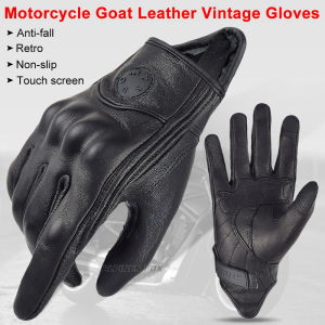 Suomy Retro Leather Motorcycle Gloves Men Women Touchscreen Anti-drop Racing Motorbike Gloves Off-road MX MTB DH Cycling All Season Gloves