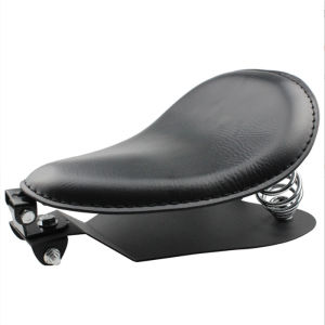 Motorcycle Solo Spring Seat Black Leather Bobber Saddle For Harley Sportster XL883 X48 XL1200 Dyna Softail Custom Chopper Cushio