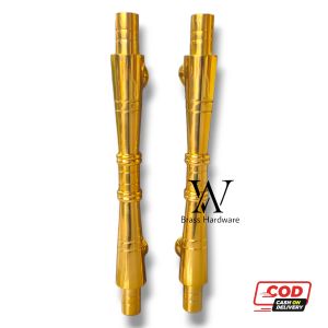 Handle Pintu Rumah Kuningan Motif Bambu Gold 43 cm 2 pcs