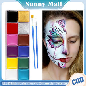 12 Warna Body Face Painting Cat Wajah Painting Wajah Body Painting Palette Wajah