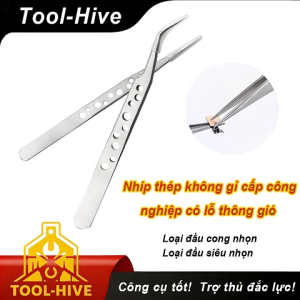 Bộ nhíp thép không gỉ chống tĩnh điện nhíp đầu cong thẳng chính xác dụng cụ sửa chữa điện thoại và linh kiện điện tử